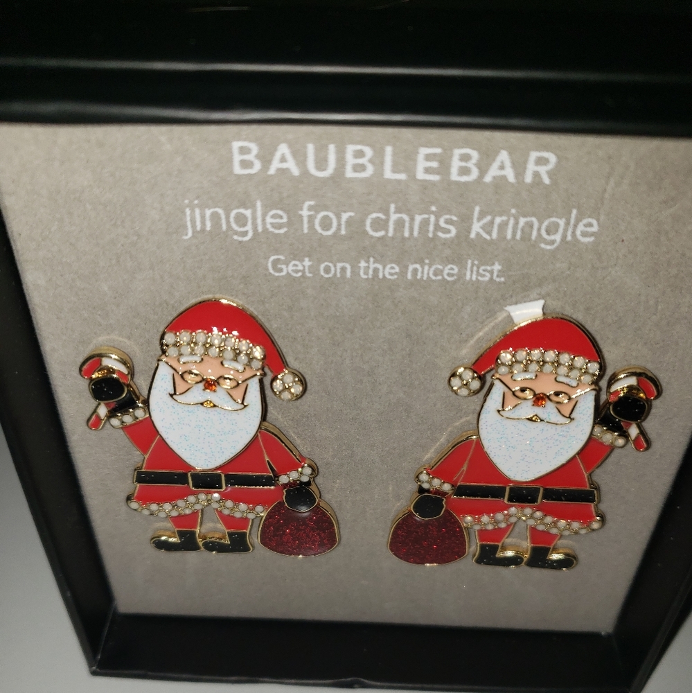 New! Baublebar Jingle for Kris Kringle Santa 🎅🏻 Christmas Santa Earrings